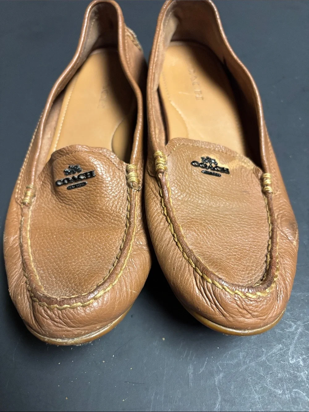Coach Men’s Brown Leather Moccasin Loafers
